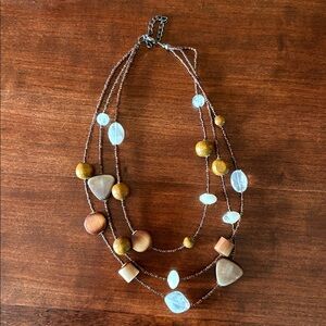 Multi-Strand Beaded Necklace with Earthy Tones